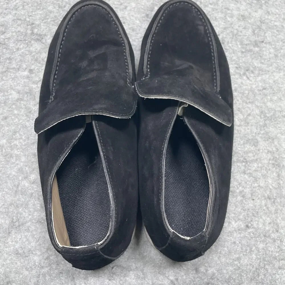 Conzuri Porto Noir Height Boost Loafers Mens US 12 EU 46 Black Suede Slip On